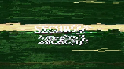 SECURITY BREACH Glitch Text Animation, Rendering, Background, with Alpha Matte Vídeo Stock 146799245