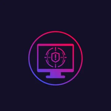 Security breach icon with computer Stock Illustration