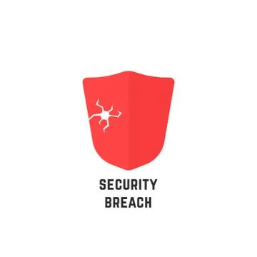 Security breach with red abstract shield Stock Illustration