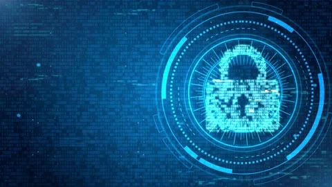 Security breach, system hacked alert with red broken padlock icon showing Stock Footage 176962526