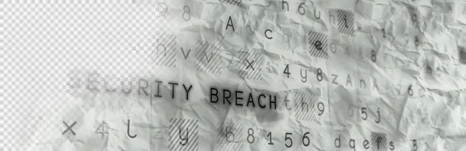 Security breach text on digital screen Illustrazione stock