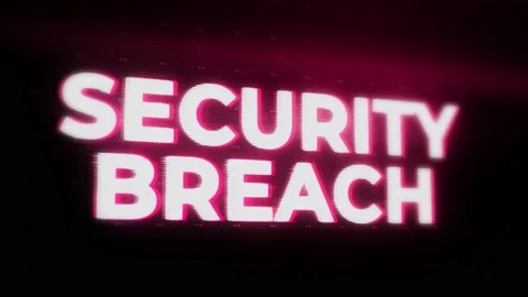 Security Breach Warning Alert Error Message flashing on Screen, Computer system Stock Footage 219081697