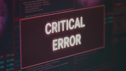 Security breach warning on computer showing critical error message flashing Stock Footage 221375050