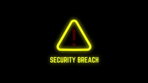 Security Breach Warning Glow Flicker, Digital Data Security Threat Notification Stock Footage 313460134