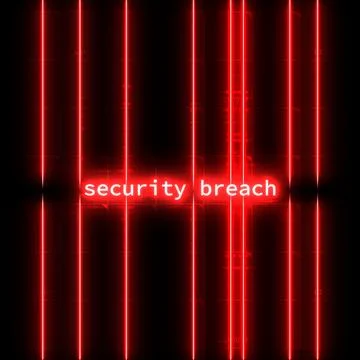 Security Breach Warning with Red Laser Light Background Stock Illustration