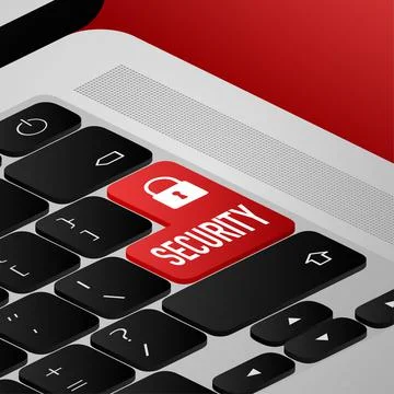 Security button, great design for any purposes. 3d vector illustration 库存插图