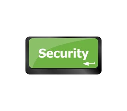 Security button on the keyboard key, business concept Stock Illustration