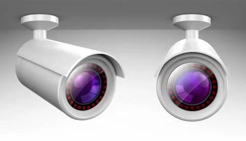 Security cam, cctv video camera wireless equipment Illustrazione stock