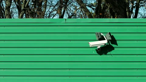 Security cam at green background. Stock Footage 164382612