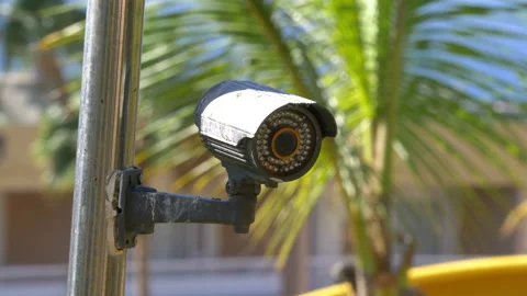 Security camera in 4K slow motion Stock Footage 90926229