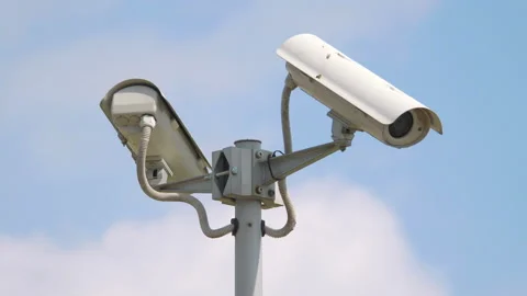 Security camera in 4k slow motion 60fps Video stock 94386617