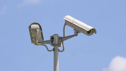 Security camera in 4k slow motion 60fps Stockbeeldmateriaal 97309447
