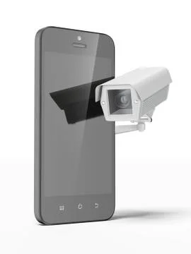 Security camera and smartphone 스톡 일러스트