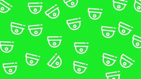 Security Camera and Surveillance System Icon Pattern for Smart Home Protection Stock Footage 345539527