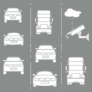 Security camera and traffic. Illustrazione stock
