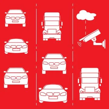 Security camera and traffic. 스톡 일러스트