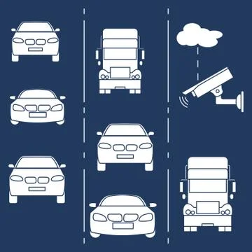 Security camera and traffic. 스톡 일러스트