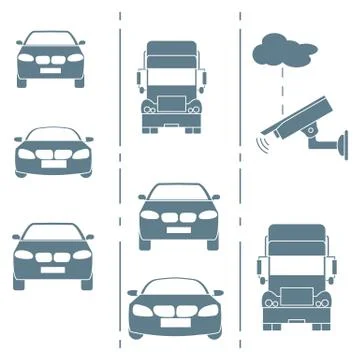 Security camera and traffic. Illustrazione stock