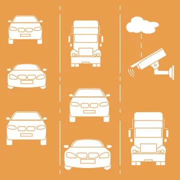 Security camera and traffic. Illustrazione stock