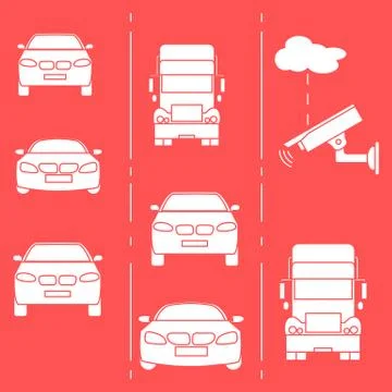 Security camera and traffic. Stock Illustration