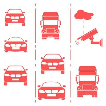 Security camera and traffic. Stock Illustration