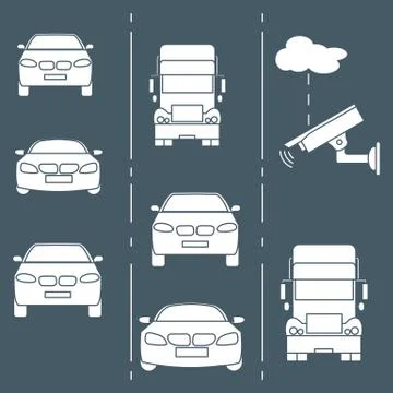 Security camera and traffic. Illustrazione stock