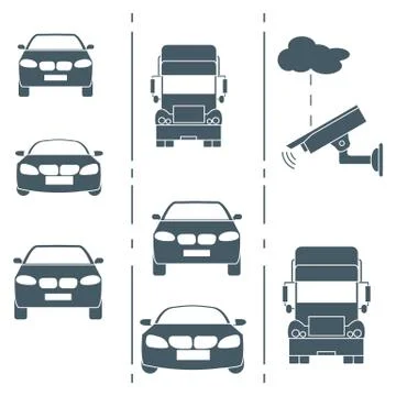 Security camera and traffic. 스톡 일러스트