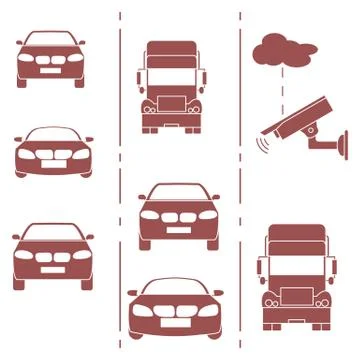 Security camera and traffic. Illustrazione stock