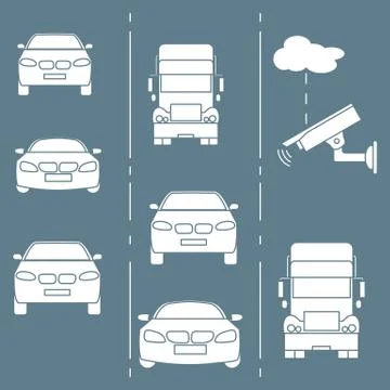 Security camera and traffic. 스톡 일러스트