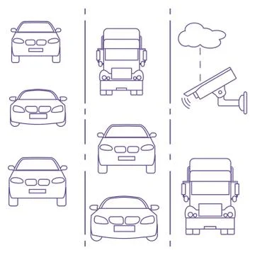 Security camera and traffic. Illustrazione stock