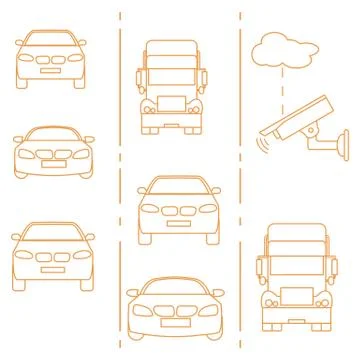 Security camera and traffic. Illustrazione stock