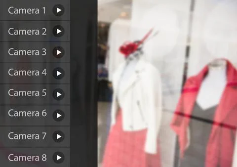 Security camera App Interface clothes shop Stock Illustration