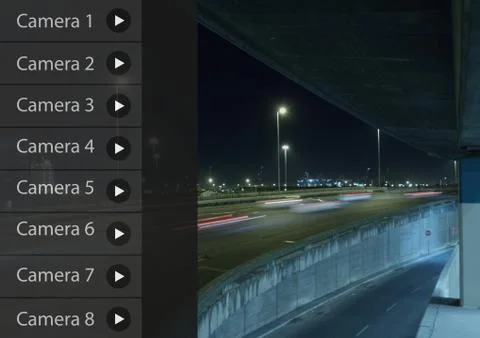 Security Camera App Interface Road Carpark 스톡 일러스트