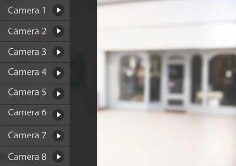 Security camera App Interface shop front Stock Illustration