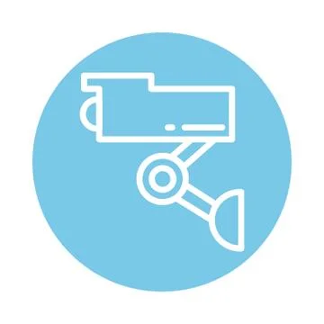 Security camera, block and flat style icon Stock Illustration