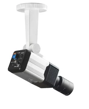 Security camera on bracket. Isolated over the white background Stock Photos