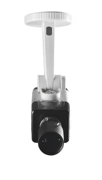 Security camera on bracket. Isolated on white background Stock Photos