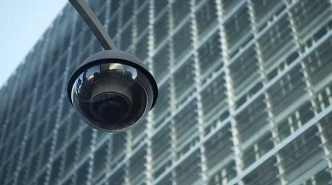 Security camera on a building close up Видео 45485637