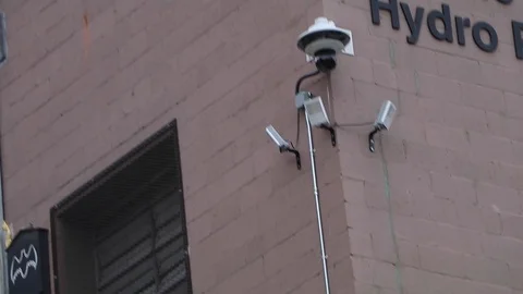 Security camera on building Stock Footage 112365887