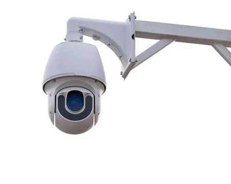 Security camera cctv isolated on white background - clipping paths. Stock Illustration