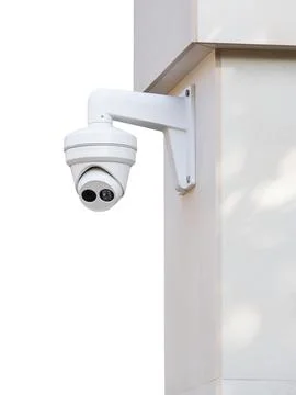 Security camera cctv isolated on white background - clipping paths. Stock Illustration
