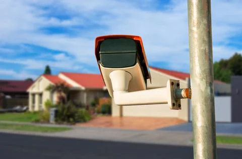 Security camera closeup on the property Stock-Fotos