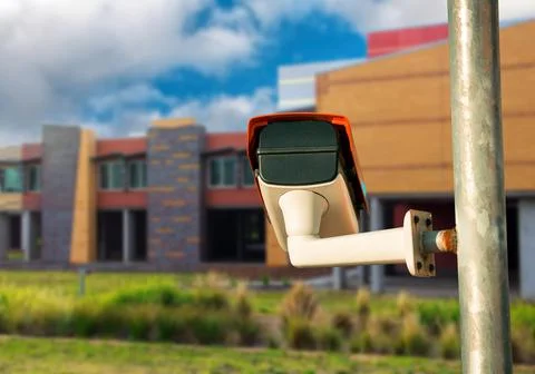 Security camera closeup on the property Foto stock