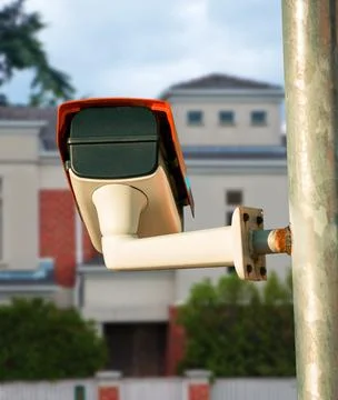 Security camera closeup on the property Stock Photos