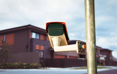 Security camera closeup on the property Stock Photos