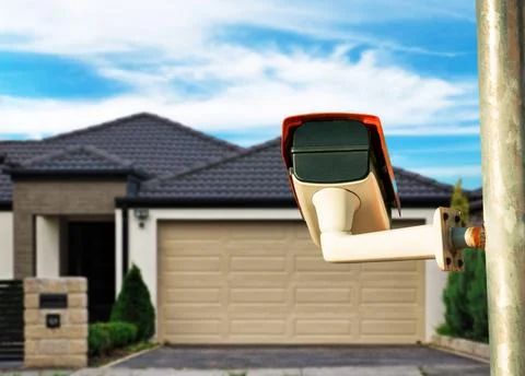 Security camera closeup on the property Stock Photos
