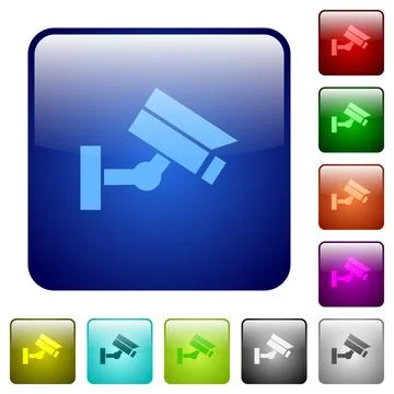 Security camera color square buttons Stock Illustration