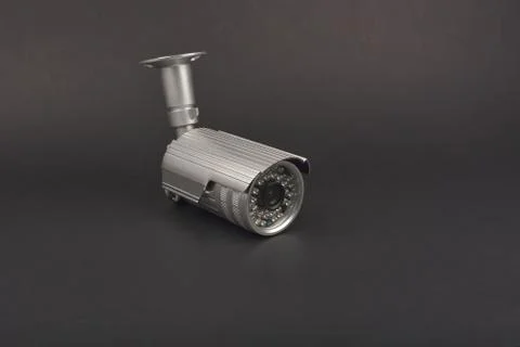 Security camera on dark background Stock Photos