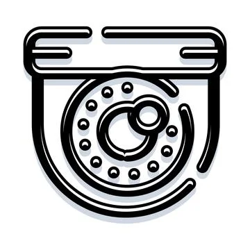 Security camera dome icon for surveillance technology Stock Illustration