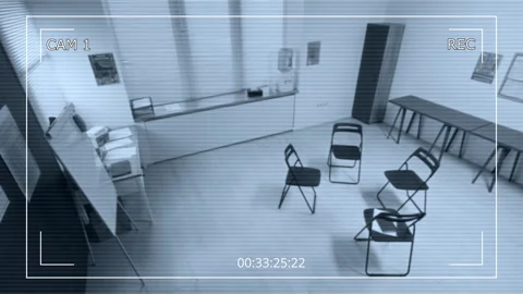 Security Camera Footage of Empty Meeting Room for Support Group in Prison Stock Footage 328998289